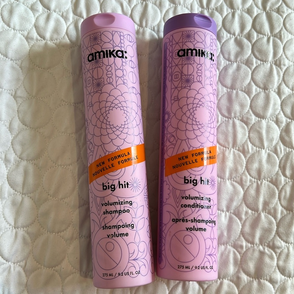Amika big hit volumizing shampoo and conditioner bundle set